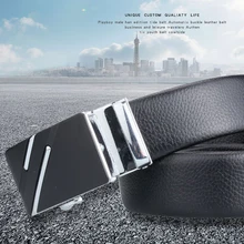 

New Fashion Men Belt Alloy Automatic Buckle Belt Business Versatile Belt Lychee Pattern Edging Luxury Parallel Bars Silver Belt