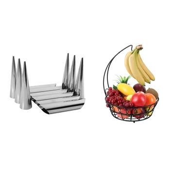 12Pcs Croissant Mold Stainless Steel Cannoli Form Horn Molds & 1x Countertop Wrought Iron Fruit Basket
12Pcs Croissant Mold Stainless Steel Cannoli Form Horn Molds & 1x Countertop Wrought Iron Fruit Basket