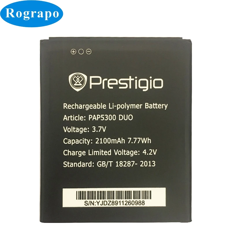 3.7V 2100mAh PAP5300 Replacement Battery For Prestigio PAP 5300 PSP5307 DUO PAP5300DUO Bateria Batterie Mobile Phone Batteries
3.7V 2100mAh PAP5300 Replacement Battery For Prestigio PAP 5300 PSP5307 DUO PAP5300DUO Bateria Batterie Mobile Phone Batteries