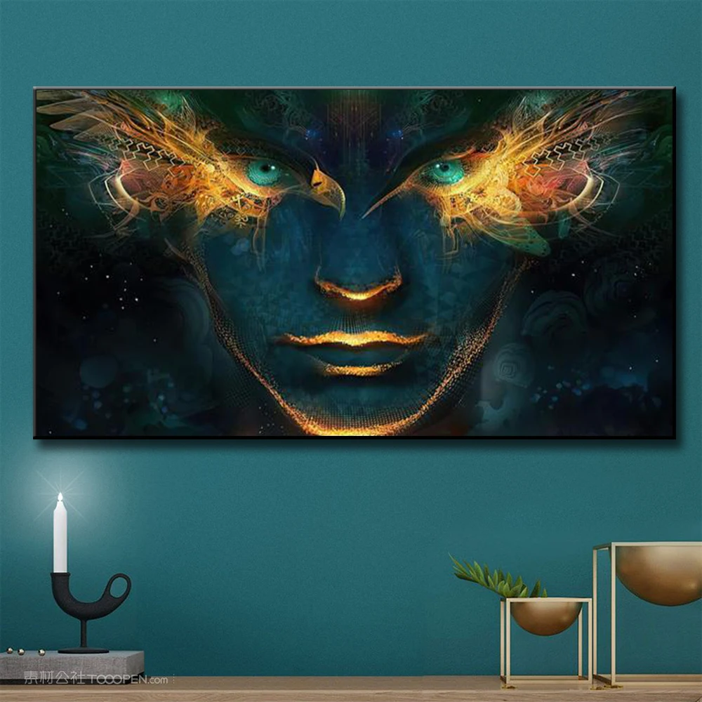 Fantasy Black Face and Golden Decoration Poster Print Canvas Abstract Wall Art Canvas Painting Living Room Mural Decoration
Fantasy Black Face and Golden Decoration Poster Print Canvas Abstract Wall Art Canvas Painting Living Room Mural Decoration