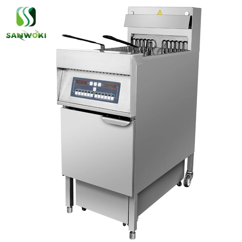 Commercial stainless steel frying machine deep fryer 2 baskets Digital control single cylinder with oil filter electric fryer
Commercial stainless steel frying machine deep fryer 2 baskets Digital control single cylinder with oil filter electric fryer