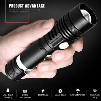 Aluminum Alloy T6 LED 350LM Mini Glare Flashlights Outdoor Camping Hunting USB Rechargeable 3 Modes Torch Light
Aluminum Alloy T6 LED 350LM Mini Glare Flashlights Outdoor Camping Hunting USB Rechargeable 3 Modes Torch Light