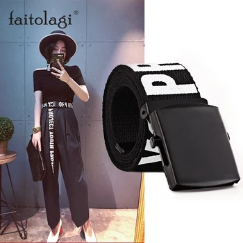 Adjustable Letter Canves Waist Belt Strap All-Match Women Men Belt With Metal Buckle Black Girls Jeans Pants Long Waistband
Adjustable Letter Canves Waist Belt Strap All-Match Women Men Belt With Metal Buckle Black Girls Jeans Pants Long Waistband