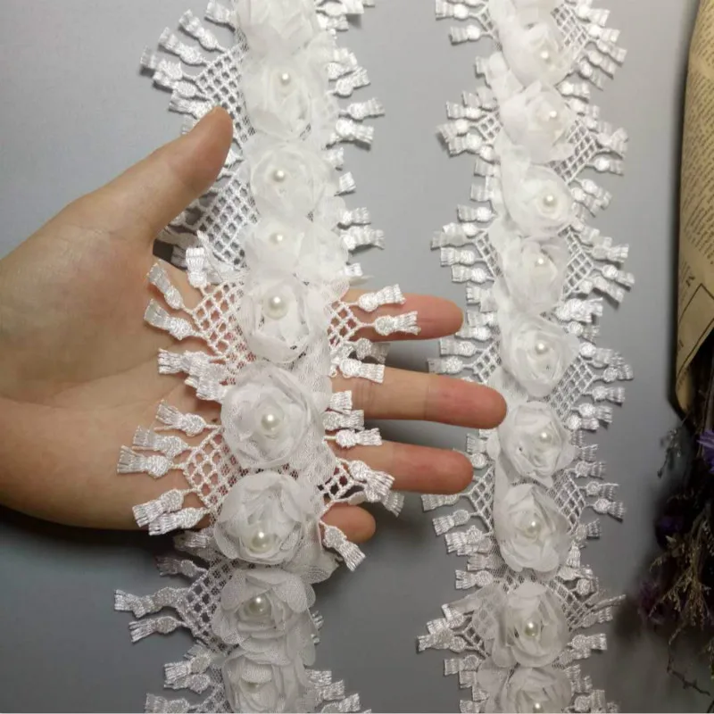 2 Yard White 8cm Pearl 3D Flower Tassel Lace Trim Ribbon Fabric Embroidered Applique Sewing Craft Wedding Dress Clothes
2 Yard White 8cm Pearl 3D Flower Tassel Lace Trim Ribbon Fabric Embroidered Applique Sewing Craft Wedding Dress Clothes