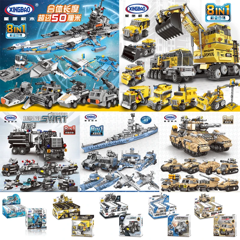 Xingbao 8 in 1 Compatible LegoECS Creator Series The BattleShip Excavator Building Blocks Bricks Educational Kids Toys Model kit
Xingbao 8 in 1 Compatible LegoECS Creator Series The BattleShip Excavator Building Blocks Bricks Educational Kids Toys Model kit