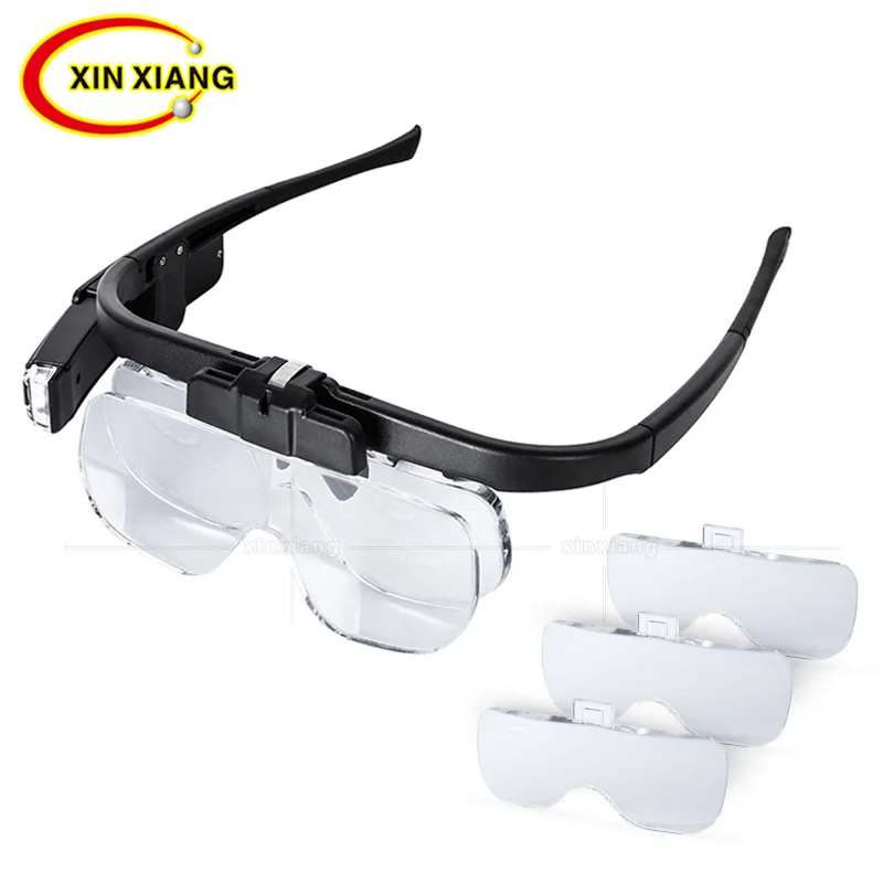 Lithium Battery Glasses Magnifier 4.5X Headband 2 LED Magnifier Rechargeable Magnifying Glass With LED Light 3 Glasses Len Loupe
Lithium Battery Glasses Magnifier 4.5X Headband 2 LED Magnifier Rechargeable Magnifying Glass With LED Light 3 Glasses Len Loupe