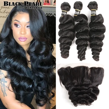 Black Pearl Brazilian Loose Wave Bundles With Frontal Remy Human Hair 3 Bundles Loose Wave With Frontal
Black Pearl Brazilian Loose Wave Bundles With Frontal Remy Human Hair 3 Bundles Loose Wave With Frontal