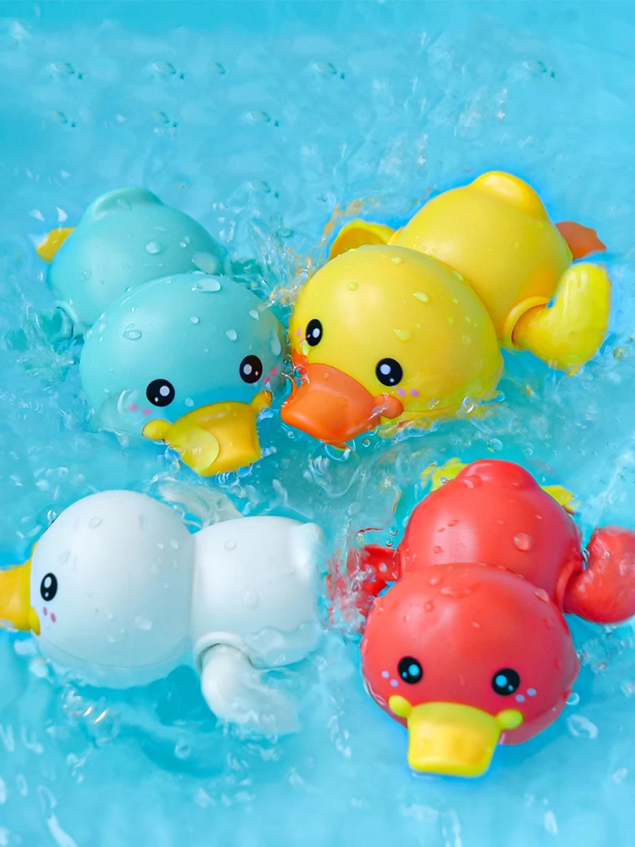 New Summer Bathroom Bath Shower Baby Clockwork Swimming Children Play Water Cute Little Duck Bathing Bathtub Toys For Kid Gifts