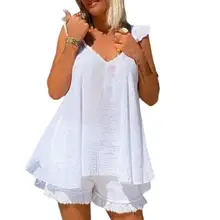 Casual Summer Outfit Irregular Two-piece Irregular Off Shoulder Top Shorts Outfit Suit Camisole Shorts 1 Set
Casual Summer Outfit Irregular Two-piece Irregular Off Shoulder Top Shorts Outfit Suit Camisole Shorts 1 Set