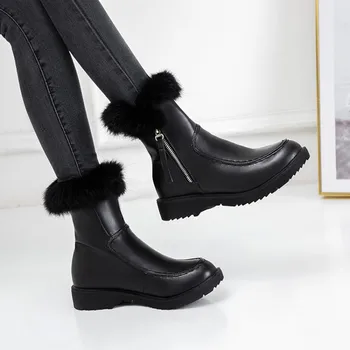 Oversized boots women shoes ankle boots for women ladies boots shoes woman winter Side zippers are trimmed with fur 
Oversized boots women shoes ankle boots for women ladies boots shoes woman winter Side zippers are trimmed with fur
