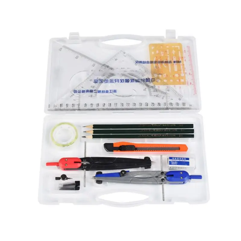 Drawing Compass Drafting Tool Set Ruler Pencils Eraser Student School Stationery Drawing Compass
Drawing Compass Drafting Tool Set Ruler Pencils Eraser Student School Stationery Drawing Compass