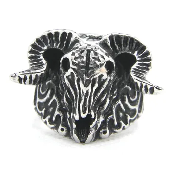 

Support Dropship Newest Goat Cool Ring 316L Stainless Steel Jewelry Size 7-13 Sheep Head Ring