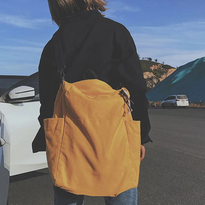 Casual Canvas Backpack Women Solid Color Large Capacity Travel Backack Ladies Fashion Multifunctional Unisex Shoolbags Bookbags
Casual Canvas Backpack Women Solid Color Large Capacity Travel Backack Ladies Fashion Multifunctional Unisex Shoolbags Bookbags