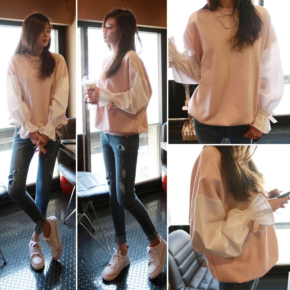 Party Flare Sleeve Casual Shopping Women Sweatshirt Bowknot Bandage Sweet Loose Daily Spring Autumn O Neck Color Matching Cute 
Party Flare Sleeve Casual Shopping Women Sweatshirt Bowknot Bandage Sweet Loose Daily Spring Autumn O Neck Color Matching Cute
