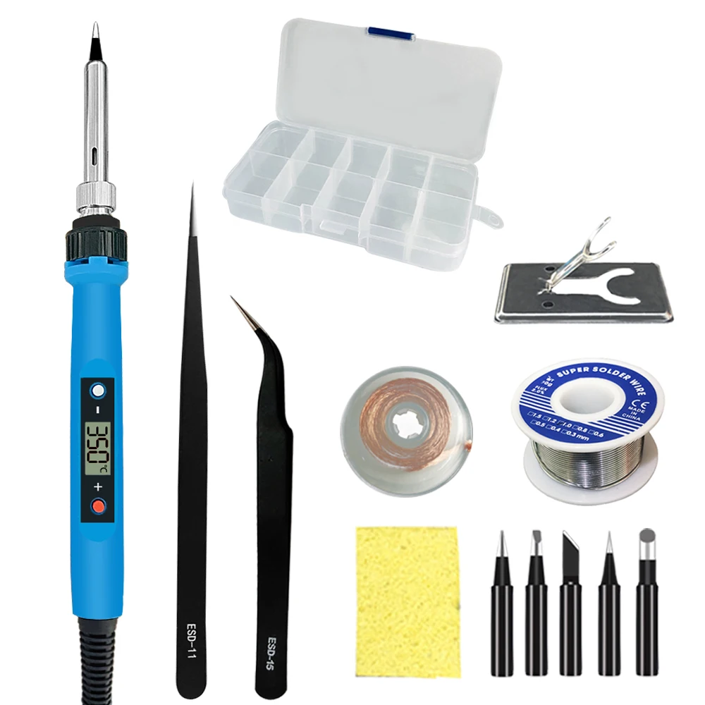 80W 220V Digital Soldering iron temperature adjustable soldering tips welding rework tools Ceramic heater Soldering iron kit EU
80W 220V Digital Soldering iron temperature adjustable soldering tips welding rework tools Ceramic heater Soldering iron kit EU