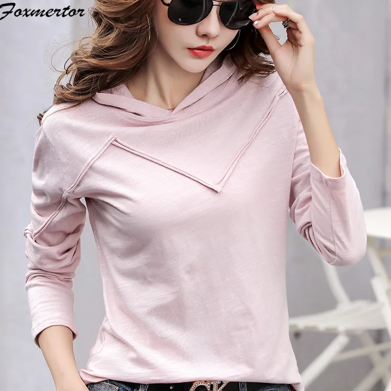 T Shirt Women 2019 Spring Fall Hooded T-Shirt Casual Tshirt Woman Cotton Top Tee Female Long Sleeve Pink Camisetas Feminina 3XL
T Shirt Women 2019 Spring Fall Hooded T-Shirt Casual Tshirt Woman Cotton Top Tee Female Long Sleeve Pink Camisetas Feminina 3XL