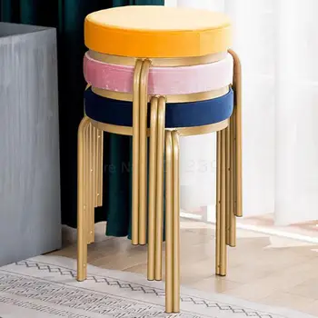 And Luxurious Iron Art Round Stool Household Stacked Stool Fashionable Creative Small Stool Modern Dining Table Stoo 
And Luxurious Iron Art Round Stool Household Stacked Stool Fashionable Creative Small Stool Modern Dining Table Stoo