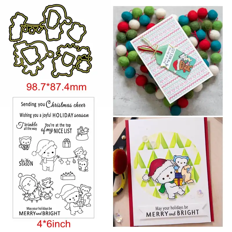 2pcs animals gift sentence christams metal cutting dies match
