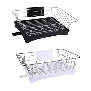 Stainless Steel Dish Drainer Drying Rack With 3-Piece Set Removable Rust Proof Utensil Holde For Kitchen Counter Storage Rack
Stainless Steel Dish Drainer Drying Rack With 3-Piece Set Removable Rust Proof Utensil Holde For Kitchen Counter Storage Rack