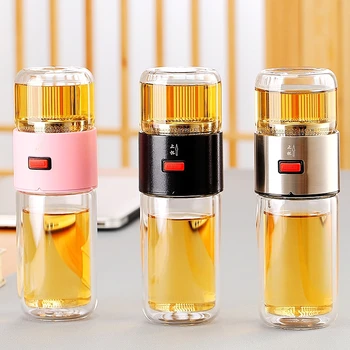 Oneisall Glass Tea Water Bottle with Infuser Tumbler Double Wall 400ml Loose Tea and Water Separation Tea Bottle Mug for Travel
Oneisall Glass Tea Water Bottle with Infuser Tumbler Double Wall 400ml Loose Tea and Water Separation Tea Bottle Mug for Travel