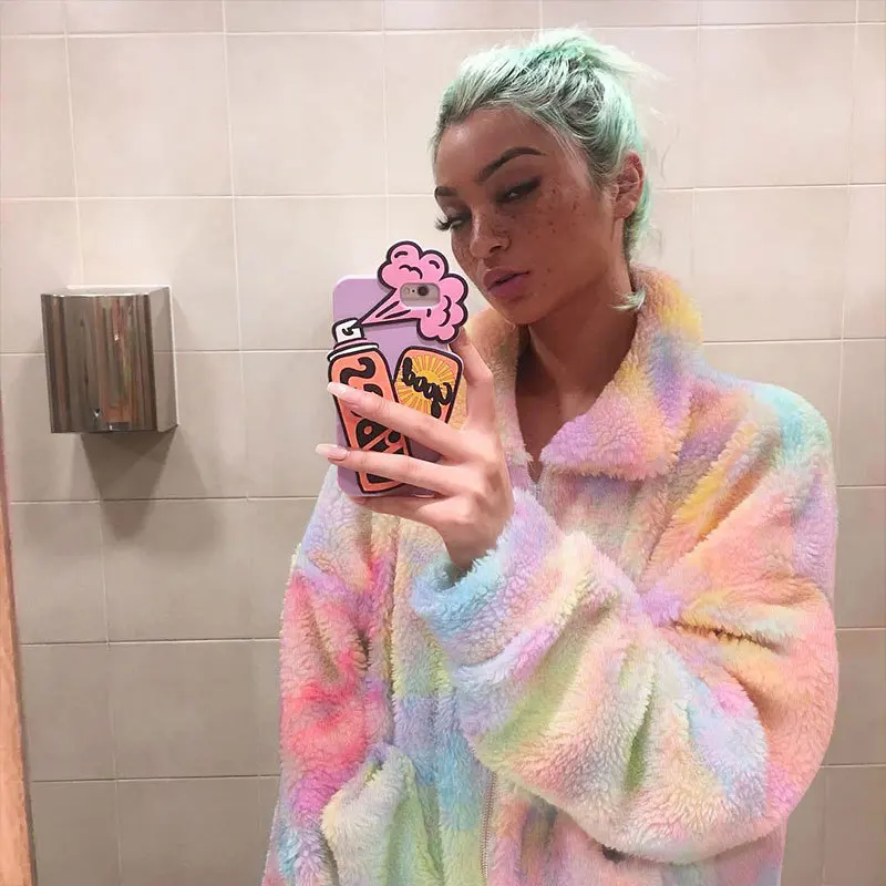 Rainbow teddy jacket Clearance