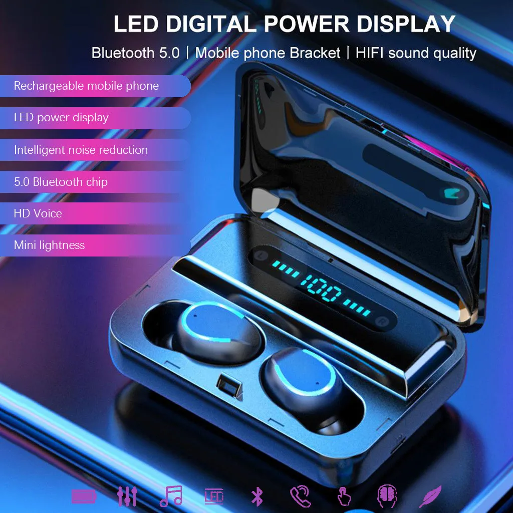 top selling in Bluetooth 5.0 Headset TWS Wireless Earphones Mini Earbuds Stereo Headphones 2019 Support Wholesale Dropshipping |