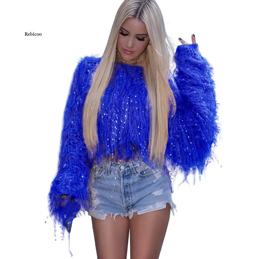 Sexy Women Crop Sweater Knitted Oversized Pullover Lady Fashion Neon Fringe Women Winter Tops Tassel Jumper Streetwear
Sexy Women Crop Sweater Knitted Oversized Pullover Lady Fashion Neon Fringe Women Winter Tops Tassel Jumper Streetwear