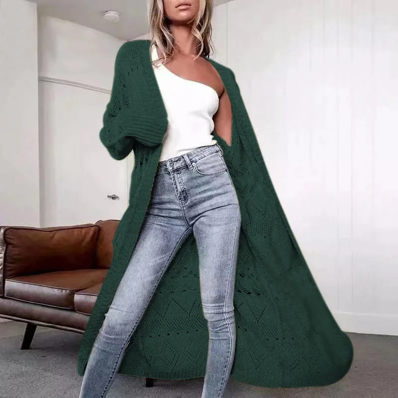 Lady Autumn and Winter Solid Long Sweater Windbreaker Cardigan Sweater Women Cutout Knitting Coat Open Stitch Knit Coat S-2XL
Lady Autumn and Winter Solid Long Sweater Windbreaker Cardigan Sweater Women Cutout Knitting Coat Open Stitch Knit Coat S-2XL