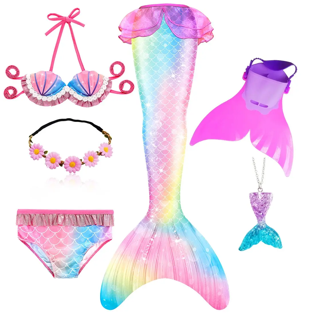 Swimming Little Mermaid Tails Cosplay Costume For Kids Swimming Little Mermaid Tails Cosplay Costume For Kids