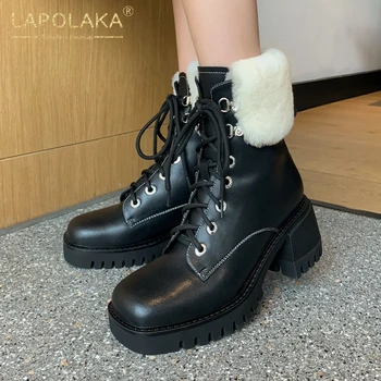 Lapolaka 2020 New Arrivals Warm Plush Motorcycle Winter Boots Woman Shoes Split Leather British Style INS Trendy Luxury Booties
Lapolaka 2020 New Arrivals Warm Plush Motorcycle Winter Boots Woman Shoes Split Leather British Style INS Trendy Luxury Booties