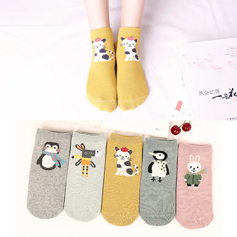 Spring New Women Cotton Boat Socks Pink Yellow Cats Penguin Rabbit Mouse Cute Ankle Socks Short Casual Animal Ear Girl Sock
Spring New Women Cotton Boat Socks Pink Yellow Cats Penguin Rabbit Mouse Cute Ankle Socks Short Casual Animal Ear Girl Sock
