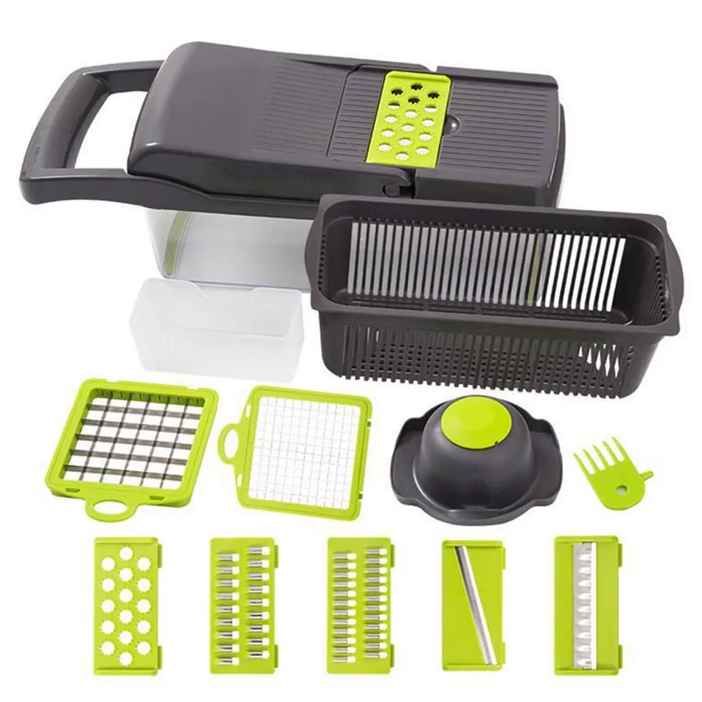 

11Pcs Kitchen Accessories Multi-functional Dicing Grater Cutter Vegetable Artifact Slicer Knife Food Chooper Peeler Kitchen Tool