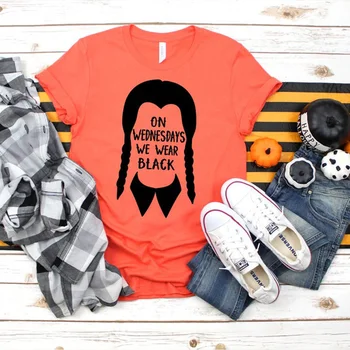 Addams Family T-Shirt Women on Wednesdays We Wear Black Tshirt Casual Short Sleeve Halloween Women's T-shirts
Addams Family T-Shirt Women on Wednesdays We Wear Black Tshirt Casual Short Sleeve Halloween Women's T-shirts