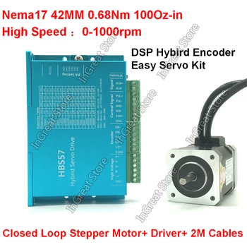 Nema17 0.68Nm 100Oz-in 42MM 1000rpm 2PH 5mm Shaft DSP Closed Loop Stepper Motor Driver Kit Hybird Encoder Easy Servo 3D Printer
Nema17 0.68Nm 100Oz-in 42MM 1000rpm 2PH 5mm Shaft DSP Closed Loop Stepper Motor Driver Kit Hybird Encoder Easy Servo 3D Printer
