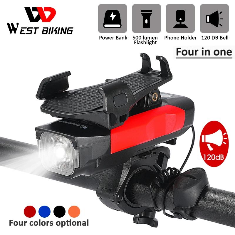 WEST BIKING USB Rechargeable Bike Light Bicycle Horn Bell Power Bank Phone Holder Multifunctional LED Lamp Cycling Accessories
WEST BIKING USB Rechargeable Bike Light Bicycle Horn Bell Power Bank Phone Holder Multifunctional LED Lamp Cycling Accessories