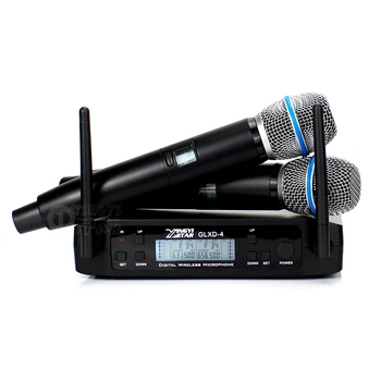 GLXD4 Dual Channel Digital UHF Wireless Microphone System With 2 Handheld Cordless Mic Beta87a BETA 87A For Karaoke Stage Singer
GLXD4 Dual Channel Digital UHF Wireless Microphone System With 2 Handheld Cordless Mic Beta87a BETA 87A For Karaoke Stage Singer