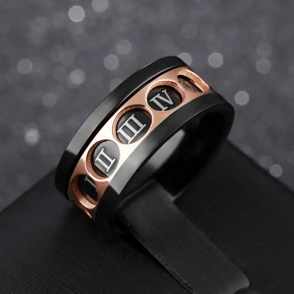 Bulk items wholesale lots 10 pcs Stainless steel rings for men fashion rotatable twelve roman numerals black gold finger ring
Bulk items wholesale lots 10 pcs Stainless steel rings for men fashion rotatable twelve roman numerals black gold finger ring