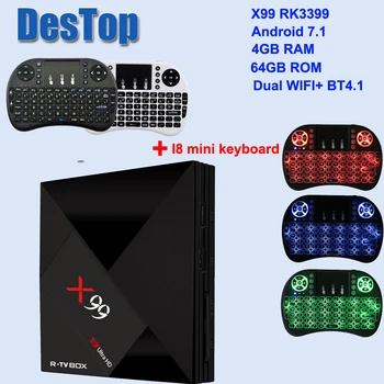X99 RK3399 4GB RAM 64GB ROM Voice Control Smart Android 7.1 TV BOX 2.4G/5G Wifi 4K Bluetooth 4.1 USB 3.1 Media Player vs H96 MAX
X99 RK3399 4GB RAM 64GB ROM Voice Control Smart Android 7.1 TV BOX 2.4G/5G Wifi 4K Bluetooth 4.1 USB 3.1 Media Player vs H96 MAX