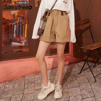 SAM'S TREE Khaki Solid Flower Bud High Waist Casual Women Shorts 2020 Spring Pure Straight Korean Style Ladies Daily Bottoms
SAM'S TREE Khaki Solid Flower Bud High Waist Casual Women Shorts 2020 Spring Pure Straight Korean Style Ladies Daily Bottoms