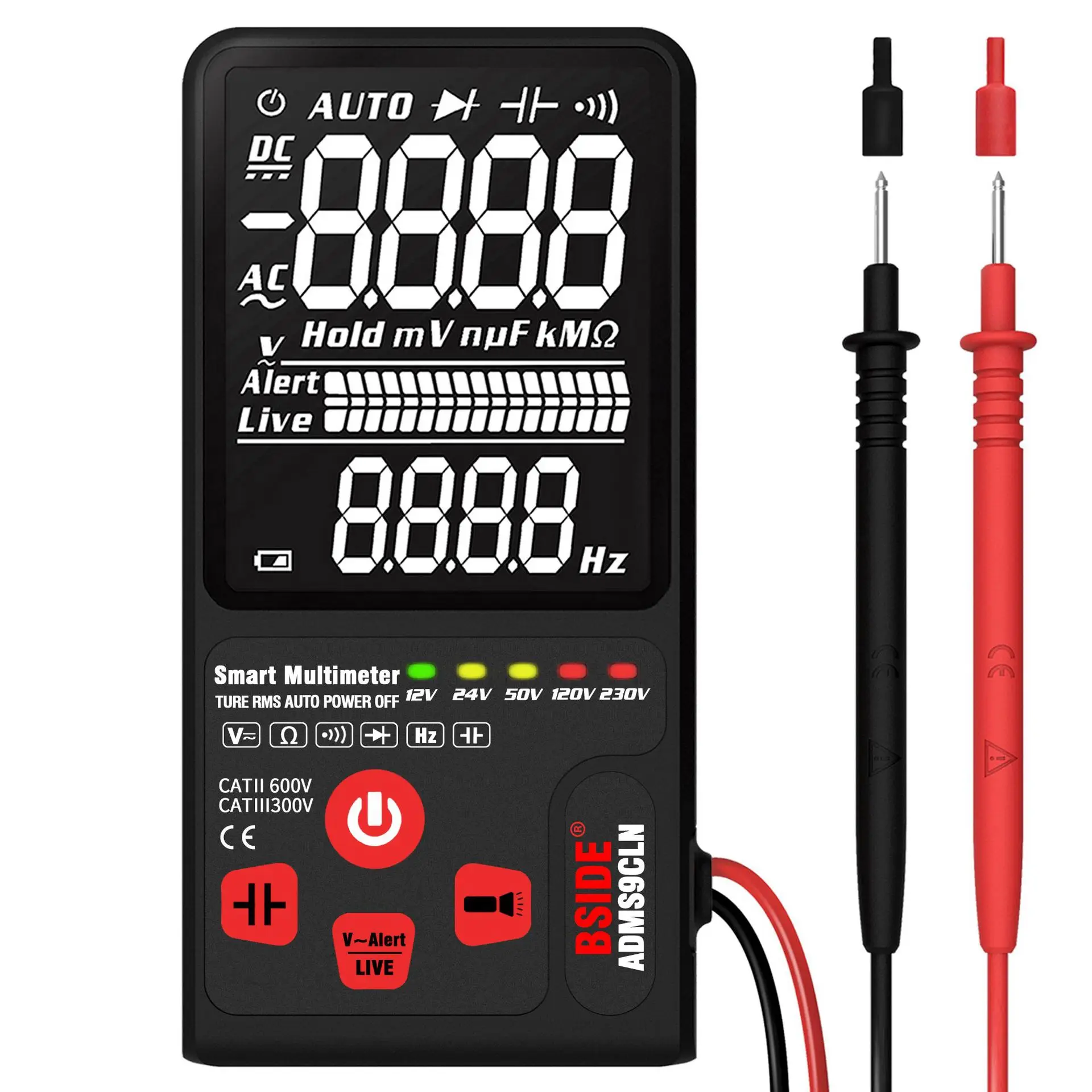 Portable Current Meter Backlight Digital Display Dual-mode Multimeter Intelligent Voltage Tester Precision Automatic Range
Portable Current Meter Backlight Digital Display Dual-mode Multimeter Intelligent Voltage Tester Precision Automatic Range