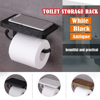 Bathroom Roll Paper Holder Wall Mount Aluminium Toilet Tissue Storage Rack With Mobile Phone Storage Shelf for Bathroom Kitchen 
Bathroom Roll Paper Holder Wall Mount Aluminium Toilet Tissue Storage Rack With Mobile Phone Storage Shelf for Bathroom Kitchen