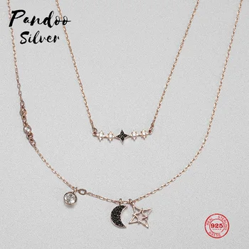 Fashion Charm Pure 925 Silver Original 1:1 Copy, Romantic Stars Moon Stack Necklace Combination Female Luxury Jewelry Gifts
Fashion Charm Pure 925 Silver Original 1:1 Copy, Romantic Stars Moon Stack Necklace Combination Female Luxury Jewelry Gifts