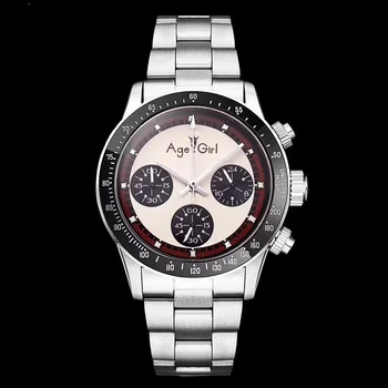 

Classic New Men Automatic Mechanical Ceramic Bezel Vintage Perpetual Paul Newman Sapphire Stainless Steel Watches Brown Leather