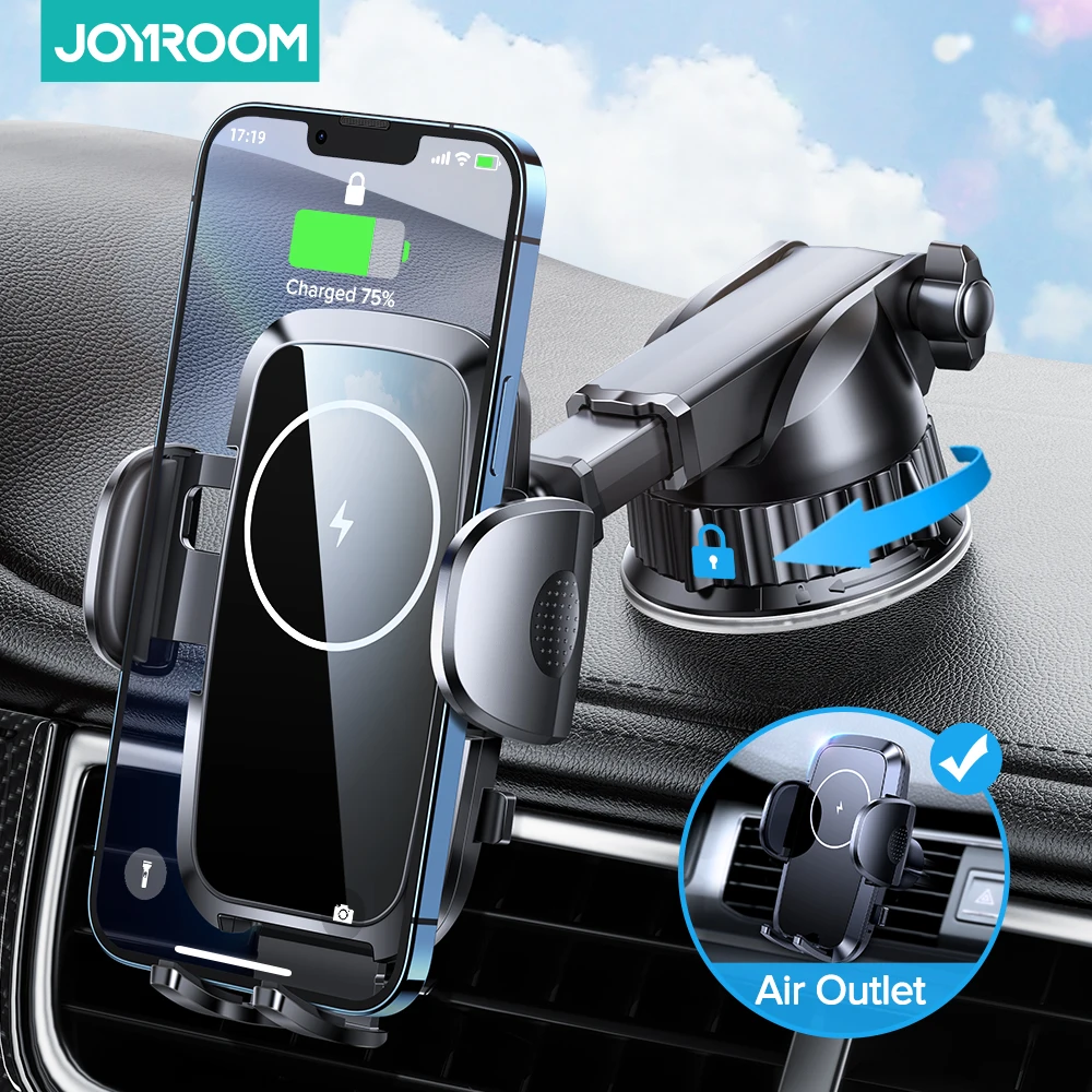 

Joyroom 15W Qi Car Phone Holder Wireless Fast Charging Mobile Phone Holder Sucker Mount Stand For iPhone 12 Pro Samsung Huawei