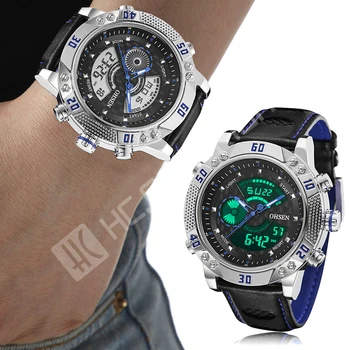 Mens Genuine Leather Band Analog Digital Alarm Dual Time Display Sports Wrist Watch WATER RESISTANT Multi Style
Mens Genuine Leather Band Analog Digital Alarm Dual Time Display Sports Wrist Watch WATER RESISTANT Multi Style