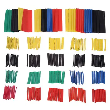 

328 Pcs/lot Assorted 2:1 Heat Shrink Tubing Wrap Sleeve Kit top Polyolefin 5 Colors 8 Sizes tube Cable Sleeving Assortment Wrap