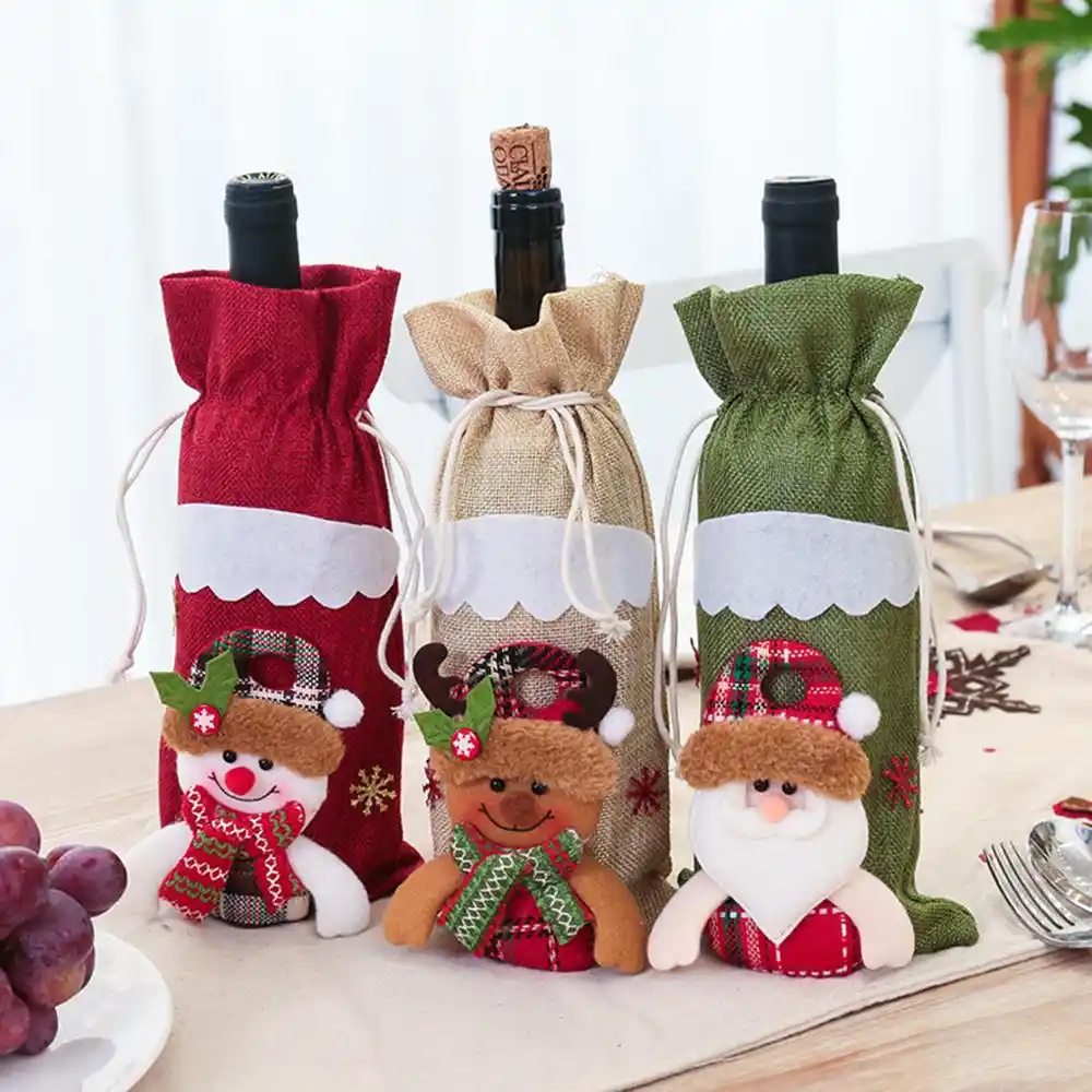 claus wine bags christmas decorations mini bags new year gift