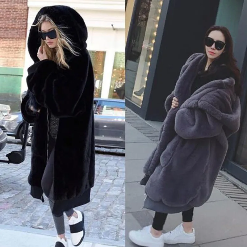 2019 Winter Woman Coat Teddy Jacket Faux fur coat Rabbit Hair Thick Hooded Long Plush Jacket Plus size Ponchos Female Outerwear
2019 Winter Woman Coat Teddy Jacket Faux fur coat Rabbit Hair Thick Hooded Long Plush Jacket Plus size Ponchos Female Outerwear