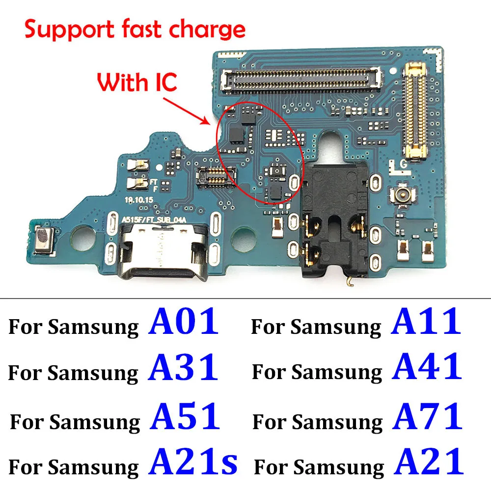 USB-порт для зарядки гибкая плата зарядного устройства Samsung A51 A11 A01 A21s A31 A41 A71 A21 A70s A10s