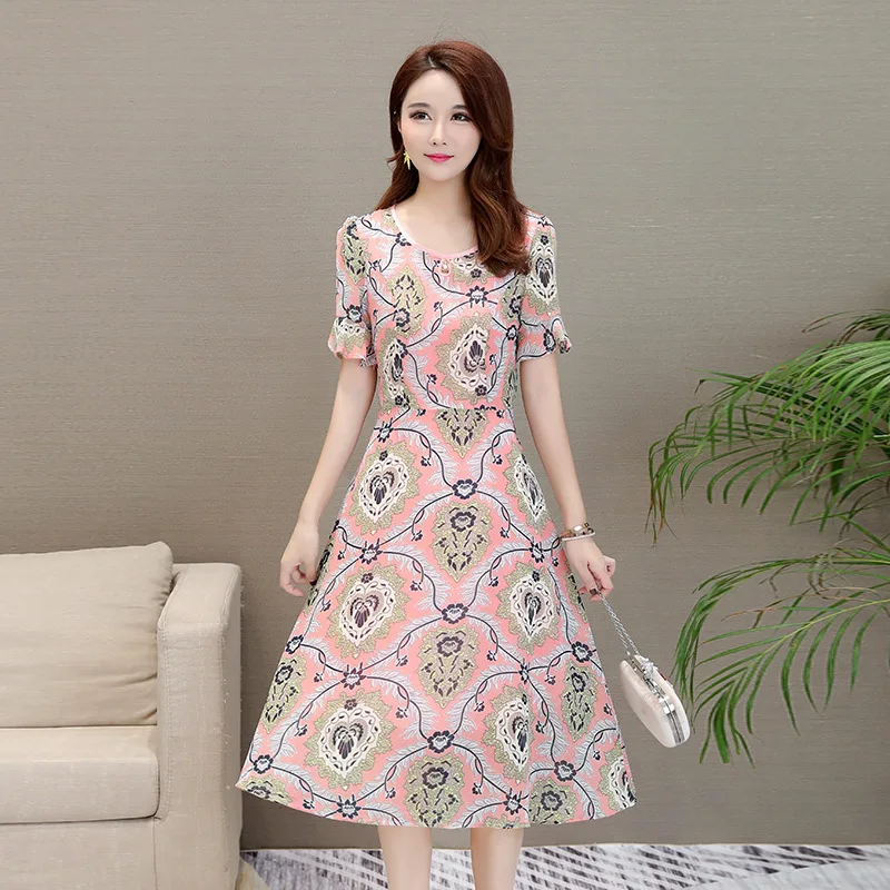 Run the Amount of Spring And Summer New Style Short Sleeve Chiffon Printed One-piece Dress Women's Mid-length Elegant Slim Fit F
Run the Amount of Spring And Summer New Style Short Sleeve Chiffon Printed One-piece Dress Women's Mid-length Elegant Slim Fit F
